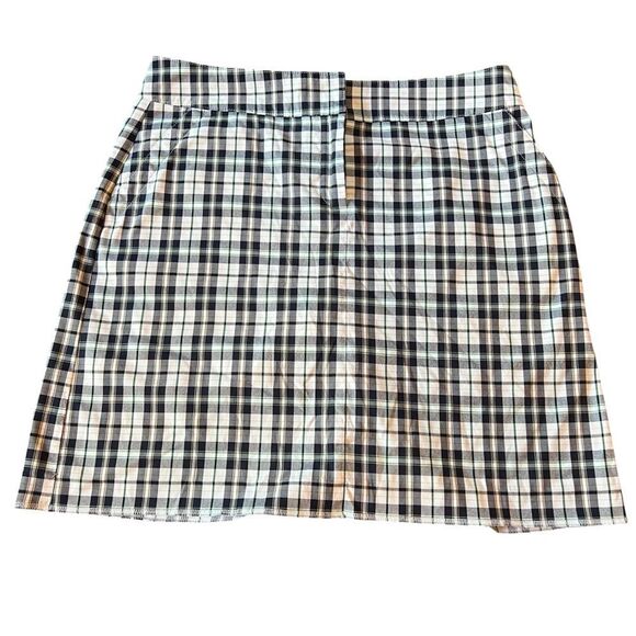 Izod Golf Navy, Green and White plaid Mini Skirt** 8 - Picture 1 of 11